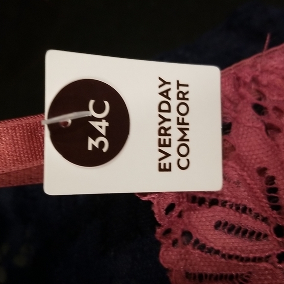 💕LAURA ASHLEY💕 2 Pack Bras ~ Pink & Blue Lace 34C NWT - Picture 8 of 15